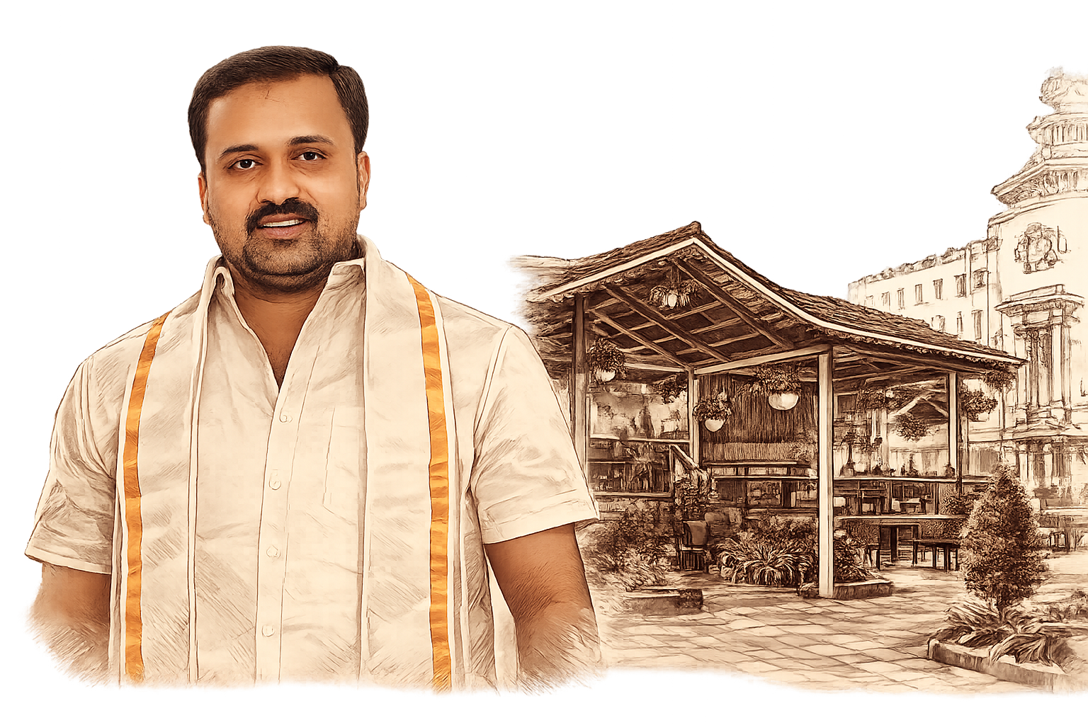 Manjunath B.V founder of Miracle Garden Restaurant in Karnataka