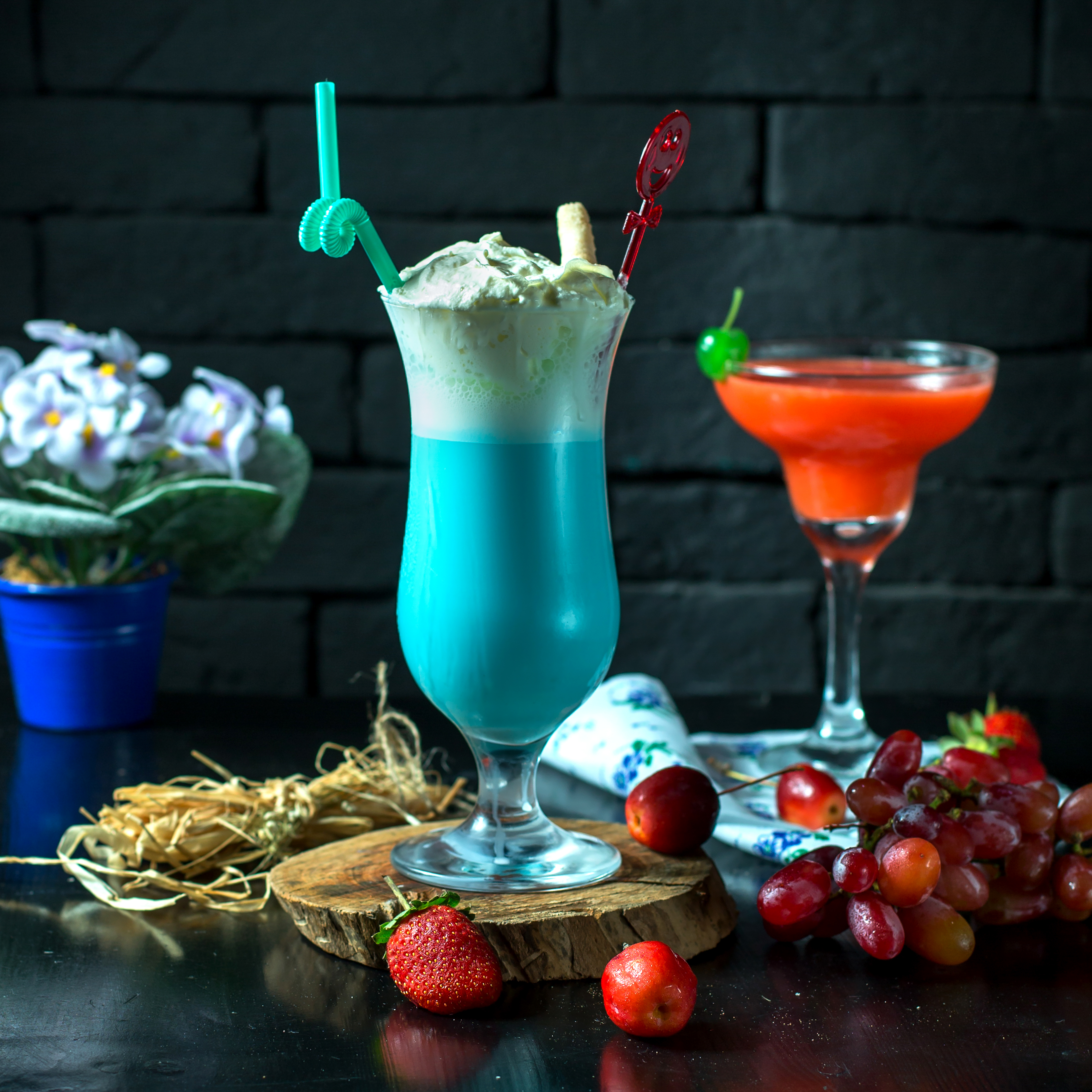 Fresh fruit juices and milkshakes